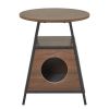 End Table with Resting Rlace for Rets; Round Side Table with Storage Shelf