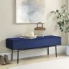 Contemporary Style Bedroom Velvet Upholstered Bench; Blue; ( 45'' x13''x 17'')