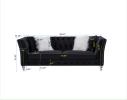 L8085B three-seat sofa black