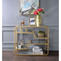 Astrid Sofa Table in Gold &amp; Mirror 81093