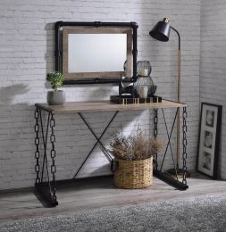 Jodie Console Table in Rustic Oak &amp; Antique Black Finish AC00905