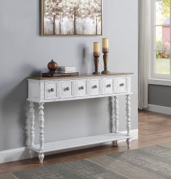 Bence Console Table in Dark Charcoal &amp; Antique White Finish AC00280