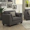 Laurissa Chair &amp; 3 Pillows in Light Charcoal Linen 52407