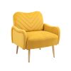 COOLMORE Velvet Chair ; Accent chair/ Living room lesiure chair with metal feet