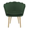 Vanbow.Shell shaped velvet fabric armchair; living room bedroom Green