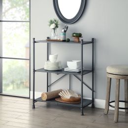 Cordelia Console Table in Sandy Black; Dark Bronze Hand-Brushed Finish AC00360