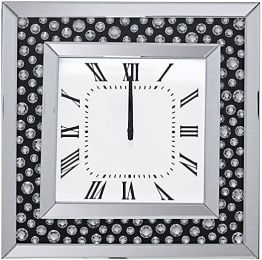 Marku Wall Clock in Mirrored & Faux GemStones 97402