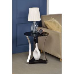 Geiger End Table in Chrome &amp; Black Glass 81917