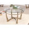 Orlando II Coffee Table in Champagne &amp; Clear Glass 81610