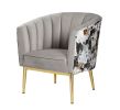 Colla Accent Chair; Gray Velvet &amp; Gold 59816