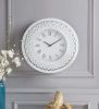 Nysa Wall Clock in Mirrored & Faux Crystals 97045