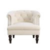 [Video] Welike Modern Chesterfield Tufted Accent Chair with Deep Buttons; Living room chair; Comfortable Armchair with Solid Wood Legs; Tufted Chair f