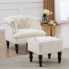 [Video] Welike Modern Chesterfield Tufted Accent Chair with Deep Buttons; Living room chair; Comfortable Armchair with Solid Wood Legs; Tufted Chair f