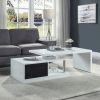 ACME Buck II Coffee Table w/Swivel Top in White &amp; Black High Gloss Finish LV00997