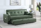 Octavio Adjustable Sofa w/2 Pillows; Green Fabric LV00824