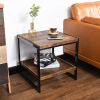 Rustic 2-tier Side Table Sofa Table Nightstand for Bedroom; Living Room