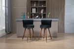 COOLMORE Counter Height Bar Stools Set of 2 for Kitchen Counter Solid Wood Legs with a fixed height of 360 degrees