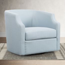 Isabelle Sky Blue Swivel Glider Barrel Chair