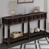 Retro Console Table Entryway Table 58" Long Sofa Table with 2 Drawers in Same Size and Bottom Shelf for Storage (Distressed Black)