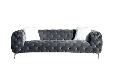 Grey Elegant Velvet Living Room Sofa