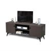 Mid-Century Modern TV Stand for up to 58 inch TV Television Stands with Cabinet Wood Storage TV Console Table;  Retro Media Entertainment Center for L