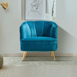 Modern furniture blue velvet armchair living room bedroom