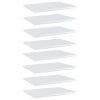 Bookshelf Boards 8 pcs High Gloss White 15.7"x11.8"x0.6" Chipboard