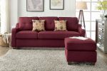 Cleavon II Sectional Sofa & 2 Pillows in Red Linen YJ