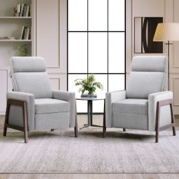 Set of Two Wood-Framed Upholstered Recliner Chair Adjustable Home Theater Seating with Thick Seat Cushion and Backrest Modern Living Room Recliners; G