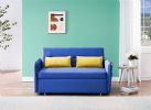 2120 Sofa Pull Out Bed Included Two Pillows 54&quot; Blue Velvet Sofa for Small Spaces