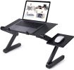 Adjustable Laptop Desk; Laptop Stand for Bed Portable Lap Desk Foldable Table Workstation Notebook Riser with Mouse Pad; Ergonomic Computer Tray Readi