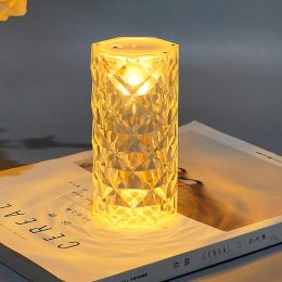 Table Lamp Lighting Rose Atmosphere Lamp Crystal Bedside Small Night Light