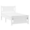 Luxury wooden platform bed with headboard; teen bed white; twin