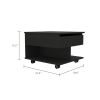 Peterson 1-Drawer 1-Shelf Lift Top Coffee Table Black Wengue