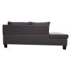 Three Piece  sofa  with  Three-seat sofa;  one  Left  chaise lounge;  one storage ottoman;  seven back cushions two throw pillows (BROWN)