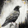 Crow bird - 12x12 Print on canvas