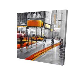 Circulation in times square - 12x12 Print on canvas