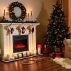 Costway 28.5" Fireplace Electric Embedded Insert Heater Glass Log Flame Remote