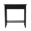 American Heritage Flip Top End Table Narrow Side Table with Storage Shelf - black