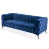 84" Inch Width Traditional Square Arm removable cushion 3 seater Sofa