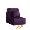 Purple Velvet Accent Chair Living Room Chair Upholstered Middle Chair With Gold Legs ; not sold separately; needs to be combined with other parts or m