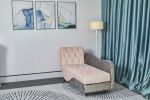 New+Pink adjustable living room sofa bed with storage cushions including a pillow