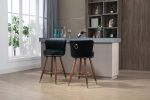 COOLMORE Counter Height Bar Stools Set of 2 for Kitchen Counter Solid Wood Legs with a fixed height of 360 degrees