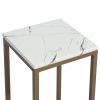 Set Of 2 End Table Set; Square Side Tables; Marble & Gold