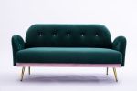 [New+Video]2156 sofa includes 2 pillows 58" green velvet sofa for small spaces