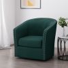 Leily Modern Fabric Swivel Chair; Green