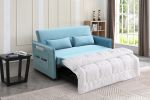 MEGA Pull Out Sofa Bed; Modern Adjustable Pull Out Bed Lounge Chair with 2 Side Pockets; 2 Pillows for Home Office