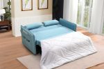 MEGA Pull Out Sofa Bed; Modern Adjustable Pull Out Bed Lounge Chair with 2 Side Pockets; 2 Pillows for Home Office