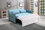 MEGA Pull Out Sofa Bed; Modern Adjustable Pull Out Bed Lounge Chair with 2 Side Pockets; 2 Pillows for Home Office