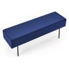 Contemporary Style Bedroom Velvet Upholstered Bench; Blue; ( 45'' x13''x 17'')